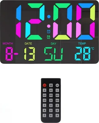 Produktbild von INF Digitaluhr mit RGB-LED-Anzeige Schwarz