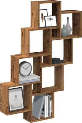 Immagine prodotto di Maison Exclusive - Scaffale a cubi effetto legno antico 90x15x119,5 cm Materiale ligneo