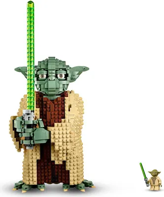 Produktbild von LEGO 75255 Star Wars Yoda Bauset, Sammlermodell mit Displayständer und Lichtschwert, Angriff der Klonkrieger, Bauset für Kinder und Erwachsene