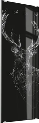 Produktbild von DEQORI Kleiderhaken aus Glas 50x125 cm 'Digitalisierter Hirsch' Wand Garderobe Haken
