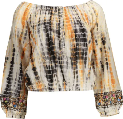 Produktbild von Beiges Damen Langarmshirt mit Kontrastdetails und stilvollen Akzenten