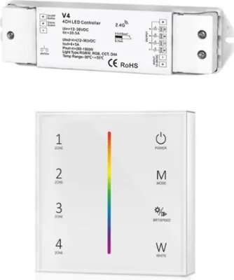 Produktbild von Drahtloses RGB-Touchdimmer-Kit mit 4 Zonen und RF-Dimmer