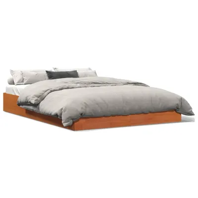 Produktbild von vidaXL Massivholzbett ohne Matratze Wachsbraun 120x200 cm Kiefernholz