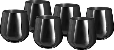 Produktbild von Echtwerk Weingläser, 6-tlg Rotweingläser, Trinkbecher aus Edelstahl, Unzerbrechliche Trinkgläser, Bruchsichere Gläser, Black-Edition, 500 ml
