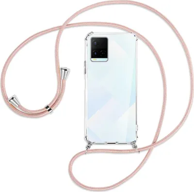 Produktbild von Handykette Backcover-Schutzhülle mit Band (Metall silberfarben) für vivo Y21s (6.51''), Y33s - roségold
