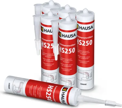 Produktbild von HAUSA Hochtemperatur Silikon HS250 dauerelastische Kleben +305°C 6 x 300ml