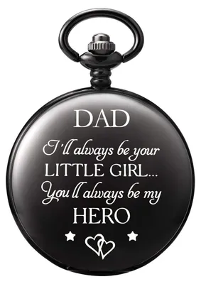Immagine prodotto di Orologio da tasca inciso per papà, regalo della figlia, con messaggio personalizzato