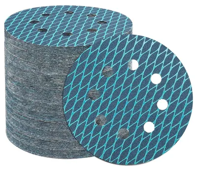 Immagine prodotto di Carta abrasiva da 125 mm con sistema di fissaggio a velcro, confezione da 100 pezzi, grana 100, forma rotonda, ossido di zirconio