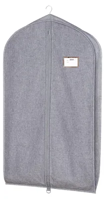 Image de Housse à vêtements haut de gamme à suspendre, 110 cm, pour ranger costumes, manteaux, vestes et chemises, avec fermeture à glissière et œillets.