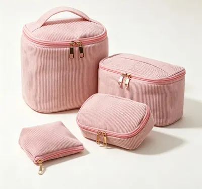 Produktbild von 4er Set Kosmetiktasche Kulturtasche Damen, Kulturbeutel Make Up Tasche, Tragbare Schminktasche Makeup Bag Waschtasche Groß