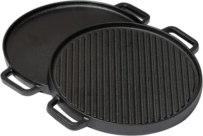 Productafbeelding van Grillplaat 30 cm, gietijzer, zwart, voor alle hittebronnen, voor vlees