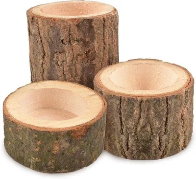 Image de Porte-boîtes en bois - Porte-boîtes en bois personnalisés - Lot de 3 (2,5 cm, 4,3 cm, 7,1 cm) - Pour les mariages, les fêtes, les anniversaires et les vacances
