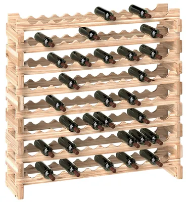 Imagen del producto de Estantería para vinos, diseño de 8 niveles, capacidad para 96 botellas, color amarillo claro