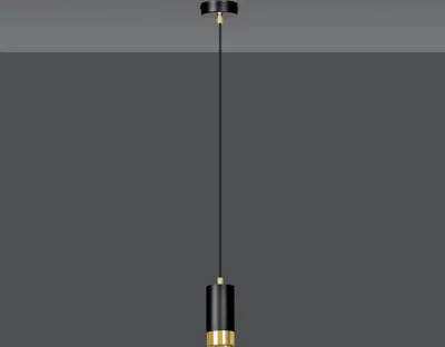 Zdjęcie produktu dla Lampa wisząca FUMIKO czarno-złota 1xGU10x10W metal wym:100x8x8cm IP20 Emibig