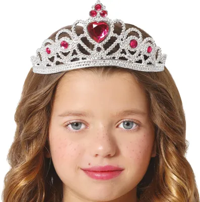Immagine prodotto di Principessa Diadema Carnevale Cuore Gioielli Fiaba Regina Bambini Medievale Gioielli Fantasia Copricapo Brillare Glamour Moda Festiva, Colore: Argento