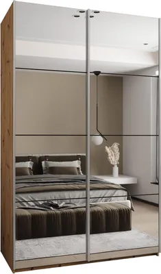 Produktbild von MEBLE KRYSPOL LUX 2 Schrank - 245,5x160x64cm - Artisan, Schwarz, Silber