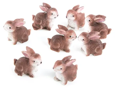 Produktbild von 8 kleine Osterhasen Figuren - 4 cm braun - als Osterdeko Geschenk
