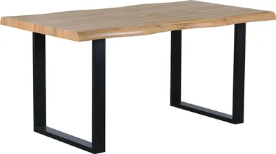 Produktbild von Rechteckiger Tisch 160×90 cm aus Holzdekor-Melamin mit U-förmigen Metallbeinen – modernes, stabiles und elegantes Design für Küche und Esszimmer – DEXTER