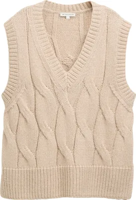 Produktbild von Tom Tailor Strickpullover Zopfmuster Melange mit Wollanteil und Seitenschlitzen