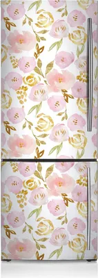 Produktbild von Dekoration Kühlschrank Aufkleber Magnete Küche Kühlschrankmagnete 60x180 cm - Pinke Blumen