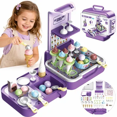 Produktbild von Woopie-Eis-Set 3-in-1 für Küche und Eisdiele, tragbar, 62-teilig
