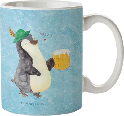 Produktbild von Mr. & Mrs. Panda Pott Pinguin Bier - Eisblau - Geschenk, Kindergarten Tasse, Trinklernbecher, Plastikbecher, , Kinderbecher, Beschwippst, Mehrwegbecher