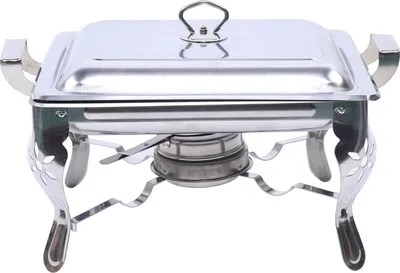 Produktbild von 6 L Chafing Dish Buffet Speisenwärmer Edelstahl  mit  Deckel  Warmhaltebehälter Wärmebehälter   Silber