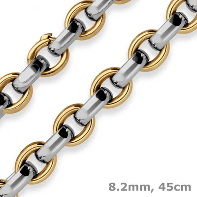 8-2mm-Erbskette-hohl-aus-750-Gold-gelb-weiß-45cm