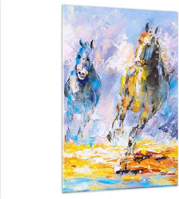 Produktbild von Bilder auf glas - Einteilig - Pferd Natur Tier - 80x120cm - Glasbilder - Wandbilder - Bilder - zum Aufhängen bereit - Wanddekoration aus Glas - Glas Bilder - Wandbild auf Glas - GPA80x120-3434
