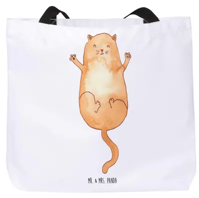Produktbild von Mr. & Mrs. Panda Tote Bag Katze Umarmen - Weiß - Geschenk, Cats, Liebe, Laptoptasche, Tasche, Einkaufstasche, Reisetasche, Strandtasche, Cat, Freunde