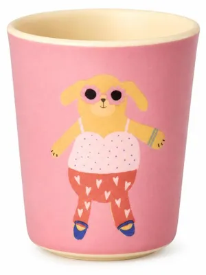 Produktbild von RICE Melamin Kinderbecher Hund rosa 150 ml BPA-frei
