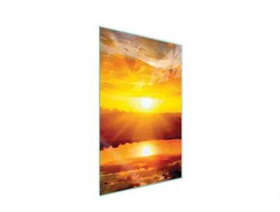 Produktbild von Herdabdeckplatte 35x52 Glaskeramikkochfeld Abdeckung Spritzschutz Glasplatte Deko Schneidebrett Landschaft Orange