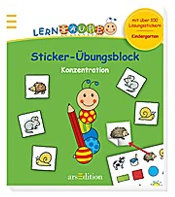 Obrázek produktu pro Lernraupe - Sticker-Übungsblock Konzentration