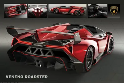 Obrázek produktu pro Empireposter 763815, 1 kusů, Dopravní prostředek, Lamborghini Veneno Roadster, Obdélník, Chlapec/děvče, Vícebarevný