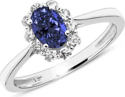Produktbild von Saphirring 585er Weißgold Diamanten