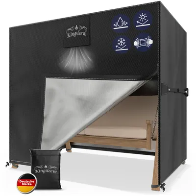 Image de Kingsleeve® Housse de Balancelle de Jardin 2-3 Places en Tissu Oxford - Bâche de protection Imperméable en Polyester Haute Qualité, Anti-gel, Anti-UV, 175 x 125 x 160 cm