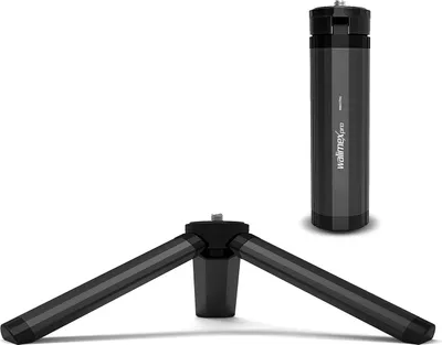 Zdjęcie produktu dla Walimex pro 12 cm mini statyw Premium Compact ze złączem 1/4", mini statyw do aparatu o udźwigu do 1,5 kg, statyw do profesjonalnych zastosowań, odpowiedni jako statyw stołowy i ręczny