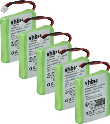 Produktbild von vhbw 5x Akku Ersatz für GP0827, 5M702BMX, GP0748, GPHP70-R05, GP0747, GP0845, GP0735 für schnurlos Festnetz Telefon (600 mAh, 2,4 V, NiMH)