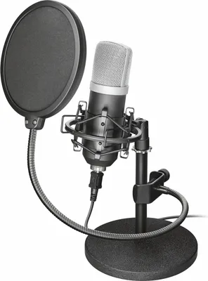 Obrázok produktu pre Trust 21753, Štúdiový mikrofón, 20 - 20000 Hz, Kardioidné, Kábel, USB, Čierna