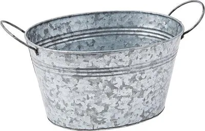Image de Pot de fleurs Famanu en zinc - 15,5 x 29 x 17,5 cm, argenté