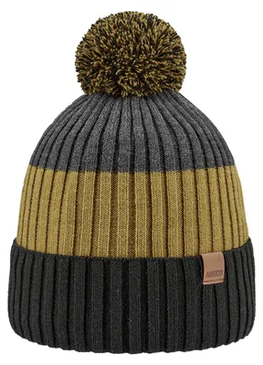 Imagen del producto de Gorro de lana para niños de la marca Areco, de tres colores, con pompón, color amarillo, talla única