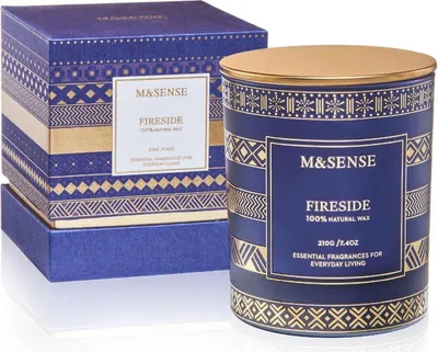Image de M&SENSE Bougie de Noël Bois chaud Cadeau de vacances d'hiver 210g Jar Bougie