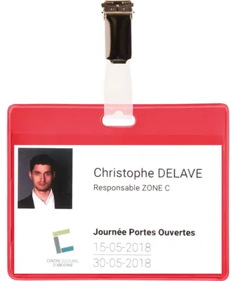 Image de DJOIS Badge Visiteur 200503 82,5x103mm rt 25 pcs/paquet