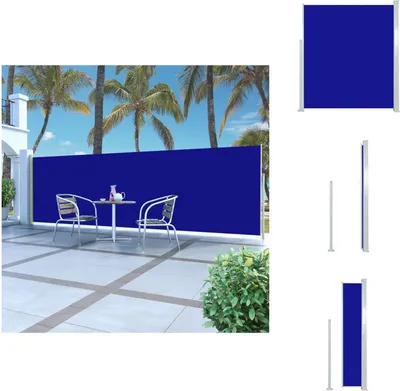 Produktbild von vidaXL Ausziehbare Seitenmarkise 160x500 cm Blau -  Sonnenschirme & Sonnenschutze