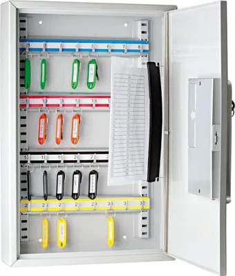 Produktbild von Schlüsselschrank 32 Schlüssel mit Zahlencode + 2 Schlüssel lichtgrau Packung mit 3 Stück