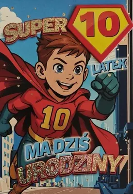 Zdjęcie produktu dla Karnet Urodziny 10 chłopiec - Superbohater - YEKU