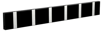 Produktbild von LoCa Garderobe Knax 6 schwarz (Haken klappbar Alu) Garderoben-Leiste Kleiderhaken Flur modern Garderobenpaneel