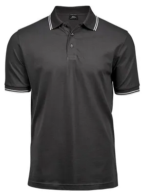 Produktbild von Tee Jays Herren Poloshirt, gestreift FK884 (M) (Dunkelgrau/Weiß)
