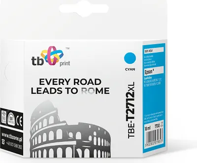 Productafbeelding van Inktpatroon TB, compatibel met Epson WF-3620 T2712 XL, nieuw, cyaan
