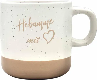 Produktbild von Kaffetasse aus Steingut Hebamme mit Herz